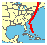 Click for a larger map of Hurricane Carol 1954